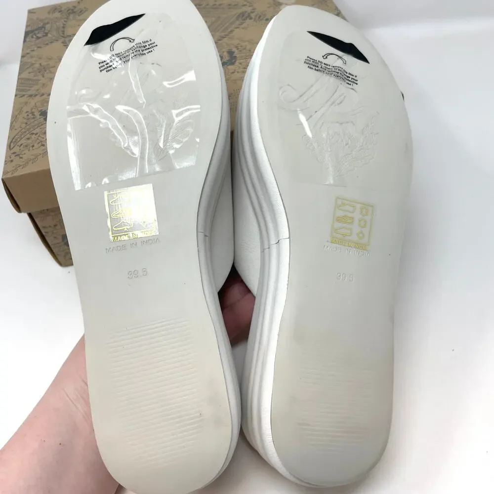 Free People Harbor Flatform Sandals In Optic White Size 9.5 New